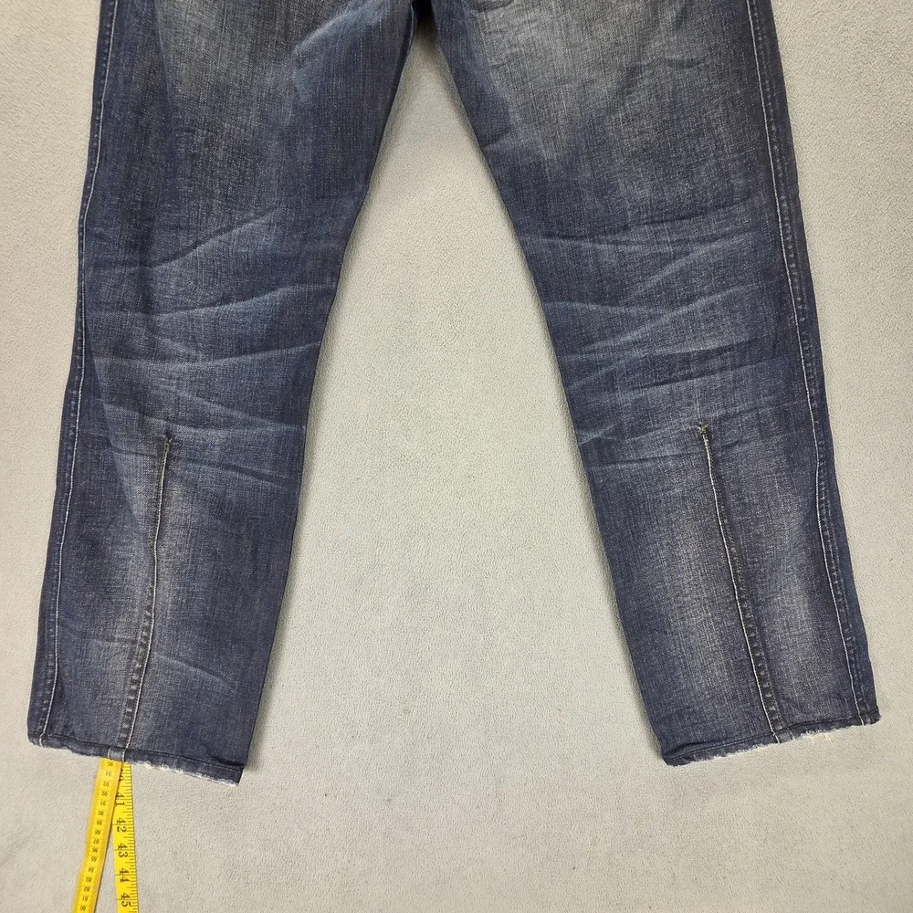 Diesel Jeans Mens 32x32 Blue Dughan Button Fly Made In Italy Altered Hem 008IW